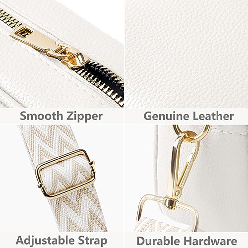 DKIIL NOIYB Damen Leder Crossbody Umhängetasche - A02-weiß, 22cm