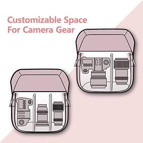 Pink Canvas DSLR Camera Bag with Rain Cover