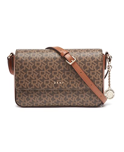 DKNY Women's Bryant-md Flap Xbody Crossbody, Mocha Caramel, One Size