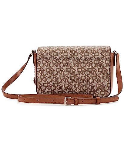 DKNY Women's Bryant-md Flap Xbody Crossbody, Chino Caramel, One Size