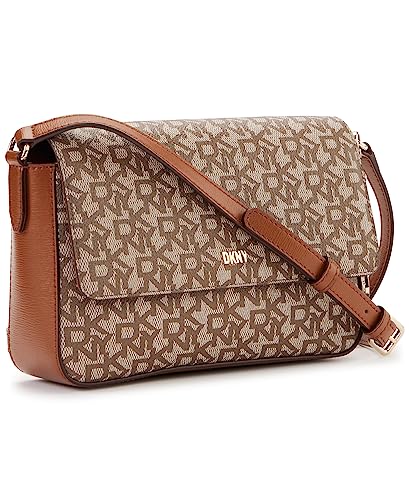 DKNY Women's Bryant-md Flap Xbody Crossbody, Chino Caramel, One Size