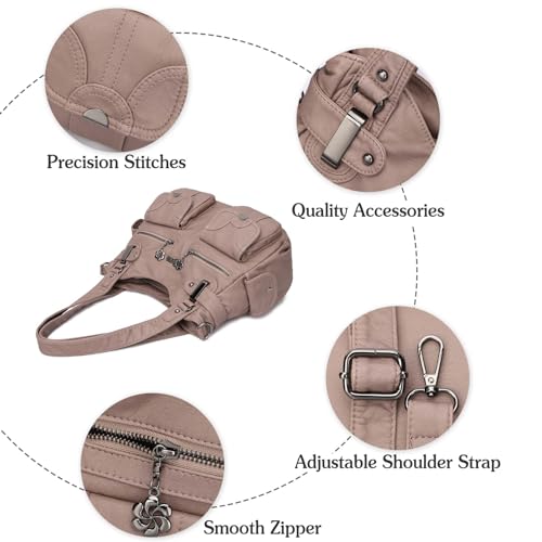 White PU Leather Large Crossbody Hobo Satchel Purse