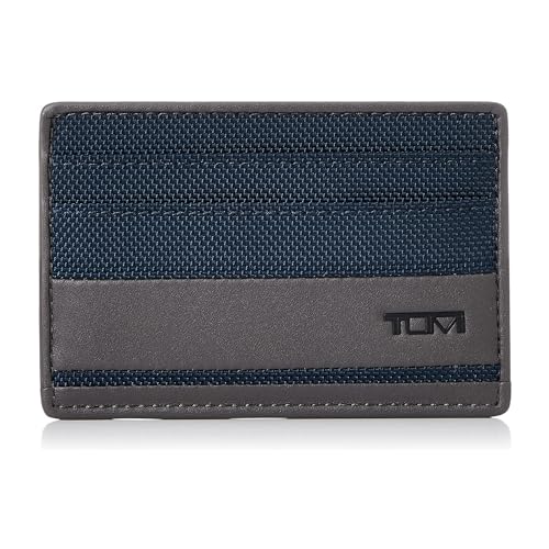 TUMI Navy/Grey Alpha Slim Card Case Wallet for Men