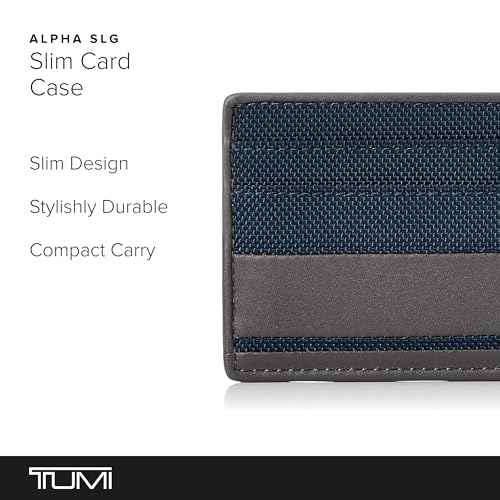 TUMI Navy/Grey Alpha Slim Card Case Wallet for Men