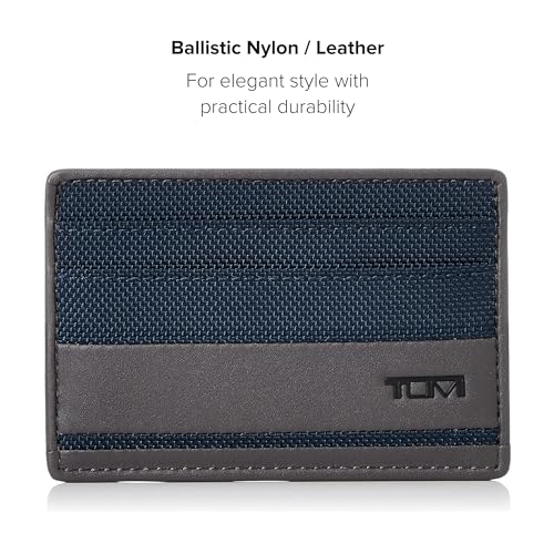 TUMI Navy/Grey Alpha Slim Card Case Wallet for Men