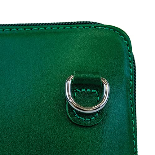 Green Vera Pelle Leather Designer Crossbody Handbag