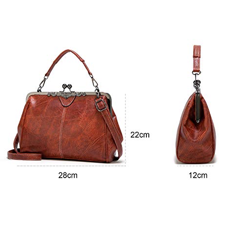LUI SUI Retro PU Leather Handbag - Vintage Green