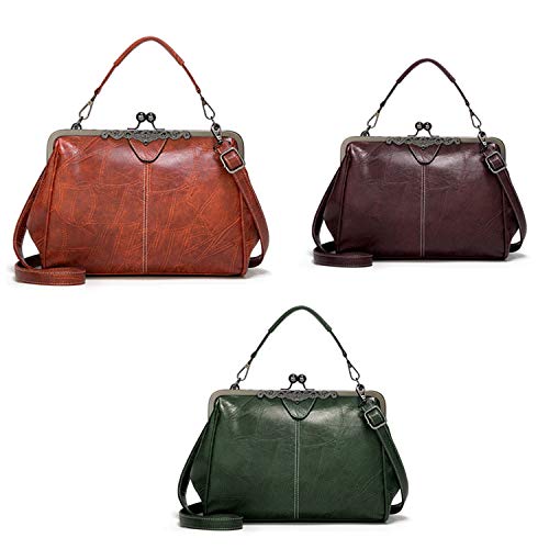LUI SUI Retro PU Leather Handbag - Vintage Green