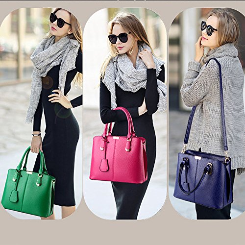 Green Designer Satchel Tote Bag with Top Handle