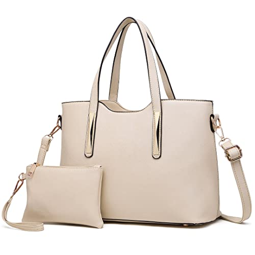 Miss Lulu Designer PU Leather Tote Bag - 2 Piece Set
