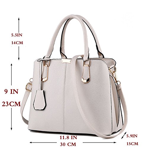 FiveloveTwo Designer Beige Handbag Tote Purse