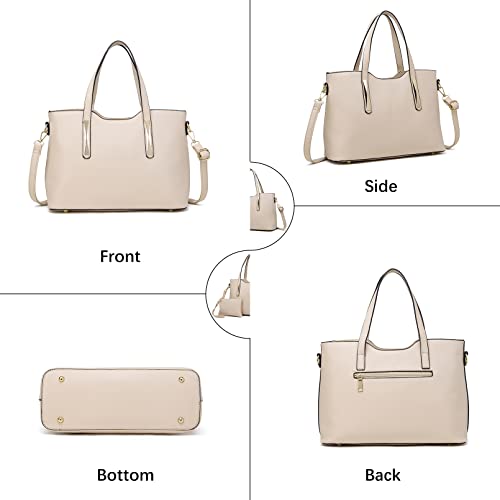 Miss Lulu Designer PU Leather Tote Bag - 2 Piece Set