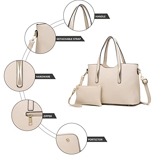 Miss Lulu Designer PU Leather Tote Bag - 2 Piece Set