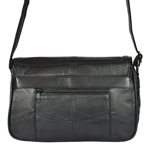 House Of Leather, Black Damen Umhängetasche Medium