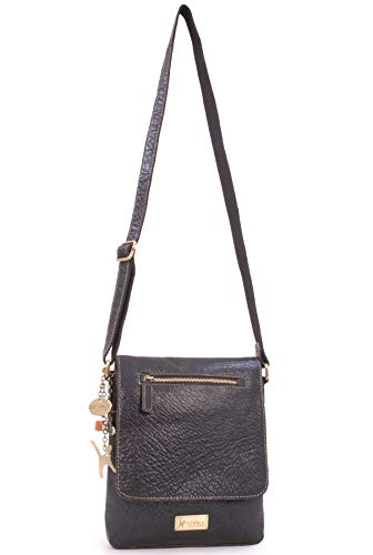 Designer Leather Messenger Bag – ANJA - Black