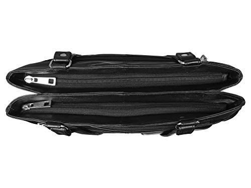 Quenchy London Leather Shoulder Bag - 8 Inner Pockets - Medium Size