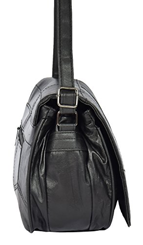 House Of Leather, Black Damen Umhängetasche Medium