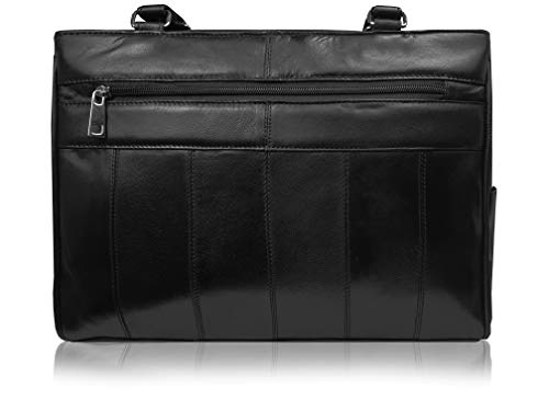 Quenchy London Leather Shoulder Bag - 8 Inner Pockets - Medium Size
