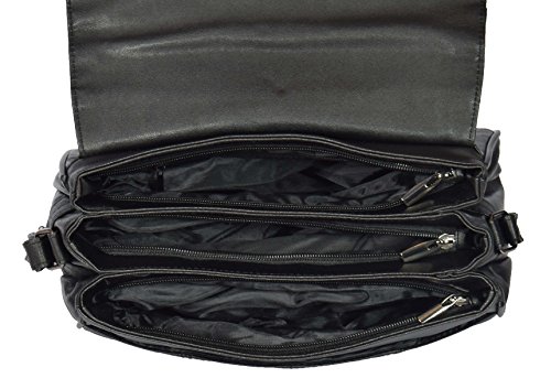 House Of Leather, Black Damen Umhängetasche Medium