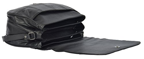 House Of Leather, Black Damen Umhängetasche Medium