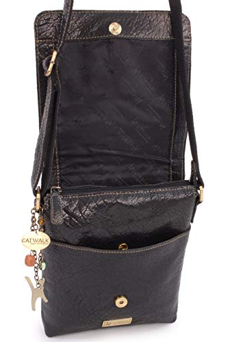 Designer Leather Messenger Bag – ANJA - Black