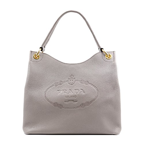 Prada Women's Grey Leather Satchel Bag Handbag