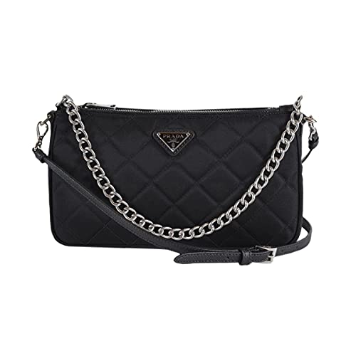 Prada Quilted Black Nylon Convertible Shoulder Bag