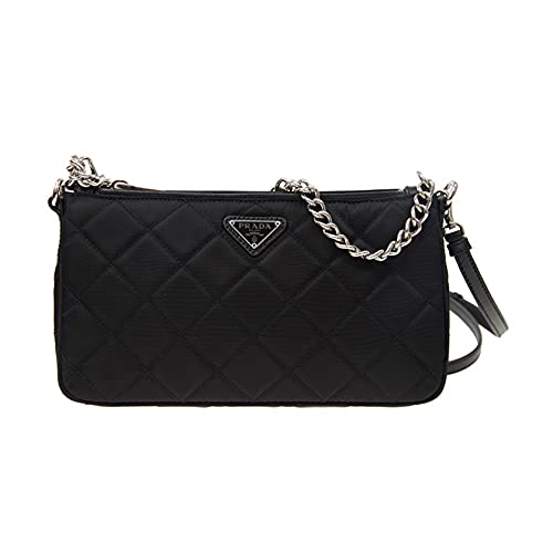 Prada Quilted Black Nylon Convertible Shoulder Bag