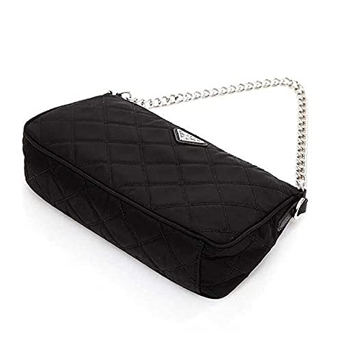 Prada Quilted Black Nylon Convertible Shoulder Bag