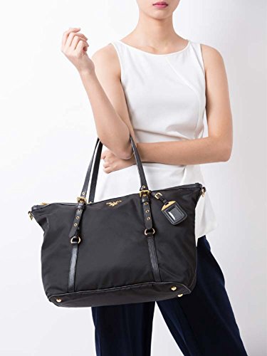 Prada Black Nylon Damen Einkaufstasche - 1BG253 Tesutto