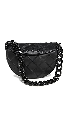 Tory Burch Women's Mini Fleming Soft Crescent, Black