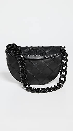 Tory Burch Women's Mini Fleming Soft Crescent, Black