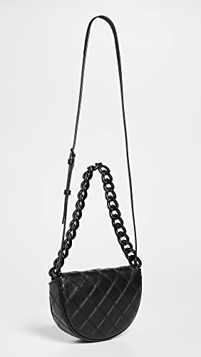 Tory Burch Women's Mini Fleming Soft Crescent, Black