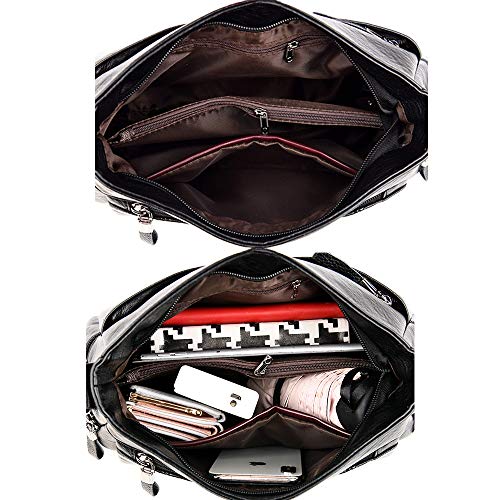 Stylish Leather Crossbody Bag - Multi-Pocket, Adjustable Strap