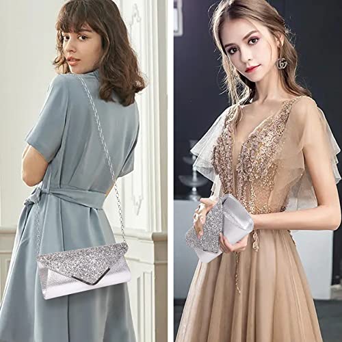 Elegant Sequins Evening Clutch Purse - Larcenciel Women's