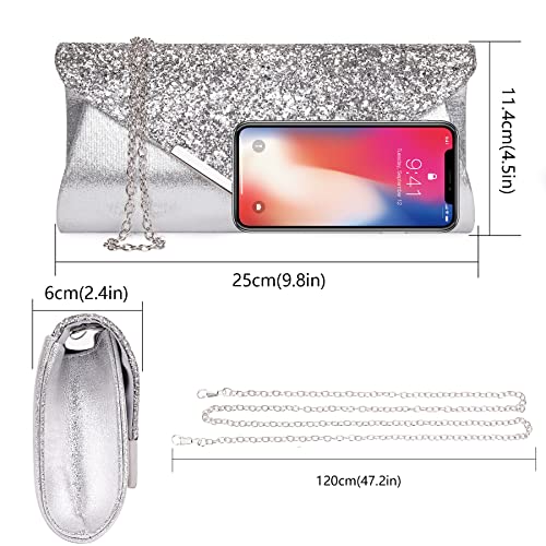Elegant Sequins Evening Clutch Purse - Larcenciel Women's