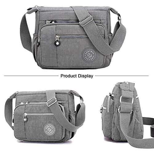 Stylish Grey Shoulder Bag, Ideal for Shopping & Hiking