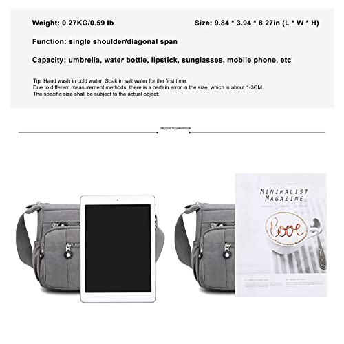 Stylish Grey Shoulder Bag, Ideal for Shopping & Hiking