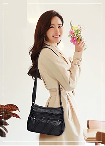 Women's Black T2 Designer Handbags, Soft PU Leather