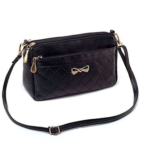 Black PU Leather Ladies Crossbody Shoulder Bag Small