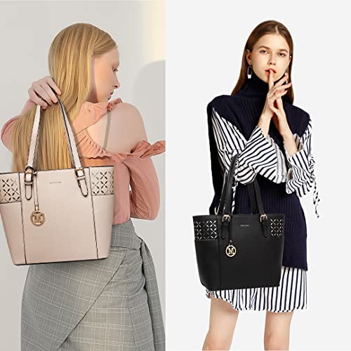Miss Lulu Laser Cut Out Shoulder Bag in Black