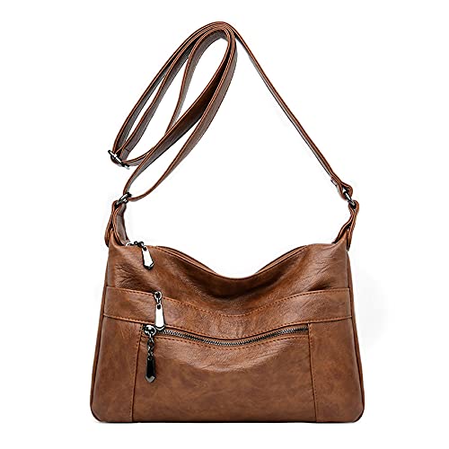 Sacmill Women's Leather Crossbody Bag with Adjustable Strap