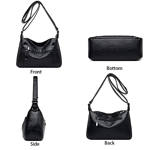 Sacmill Women's Leather Crossbody Bag with Adjustable Strap