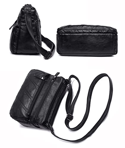 Women's Black T2 Designer Handbags, Soft PU Leather