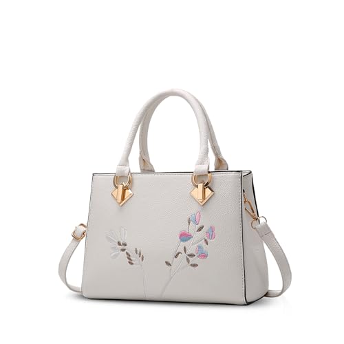 NICOLE&DORIS Retro Frauen Top Handle Designer Handtasche Weiß