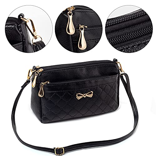 Black PU Leather Ladies Crossbody Shoulder Bag Small