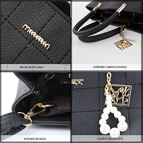 Fashionable PU Leather Tote Messenger Bag with Plush Ball