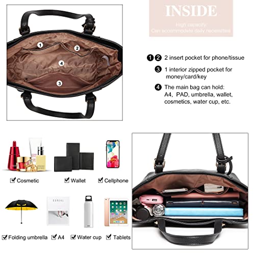 Miss Lulu Laser Cut Out Shoulder Bag in Black