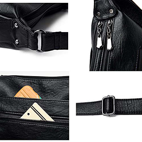 Sacmill Women's Leather Crossbody Bag with Adjustable Strap
