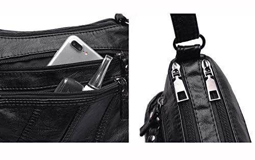 Women's Black T2 Designer Handbags, Soft PU Leather